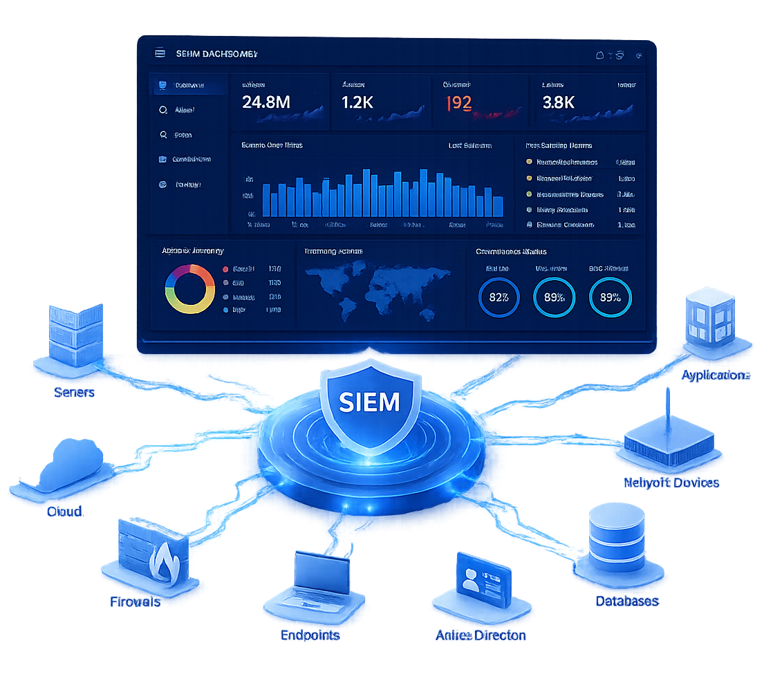 SIEM Dashboard Mockup