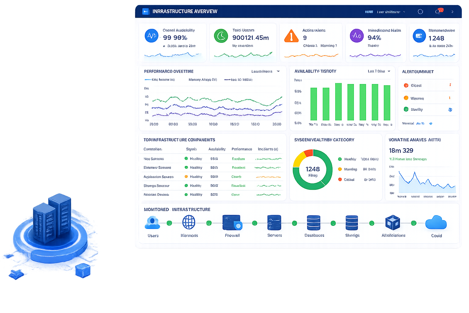 Infrastructure Monitoring Dashboard Mockup